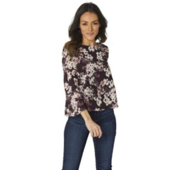 NWT Cupcakes and Cashmere | Women's Jerrin Floral-Print Blouse Size Medium - Picture 1 of 14